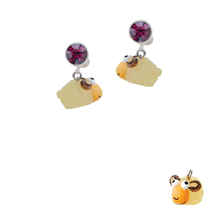 Resin Ram Crystal Clip On Earrings Image 8