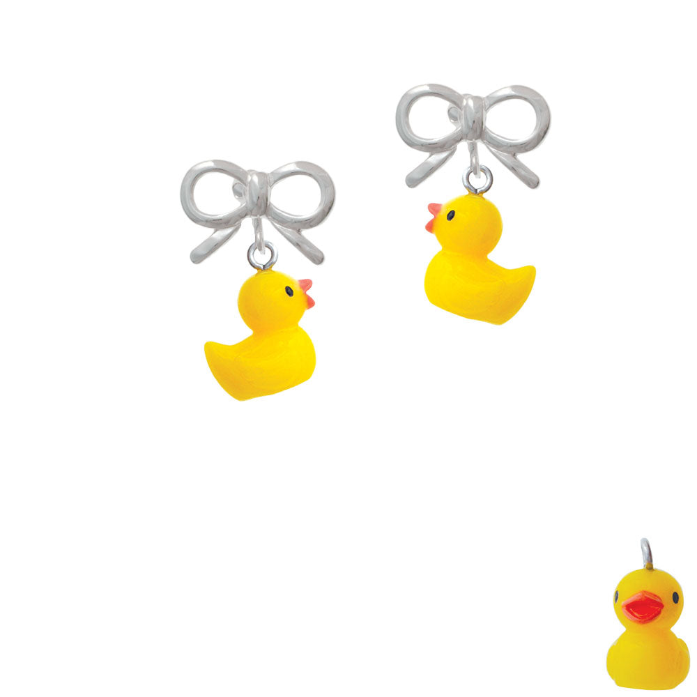 Resin Yellow Ducky Crystal Clip On Earrings Image 9