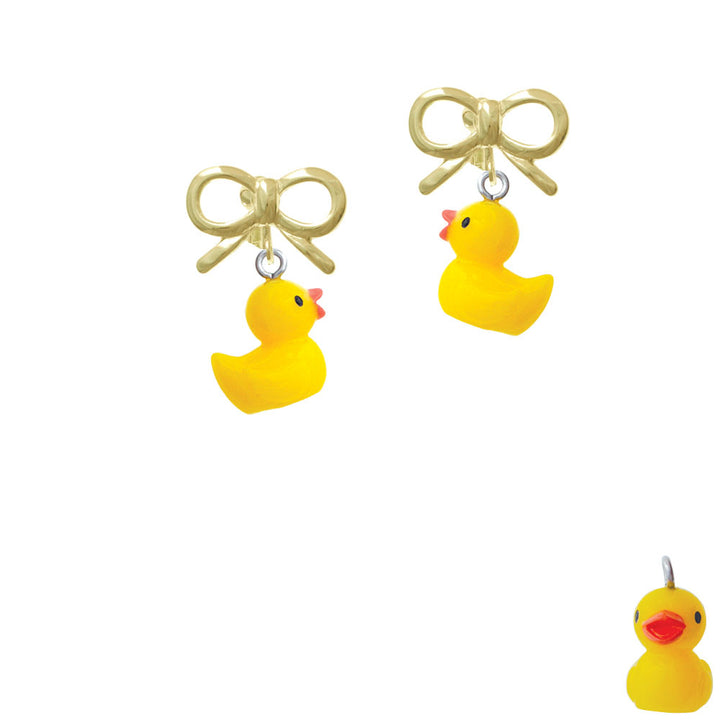 Resin Yellow Ducky Crystal Clip On Earrings Image 10