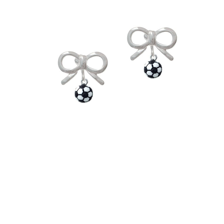 Resin Soccer ball Crystal Clip On Earrings Image 9