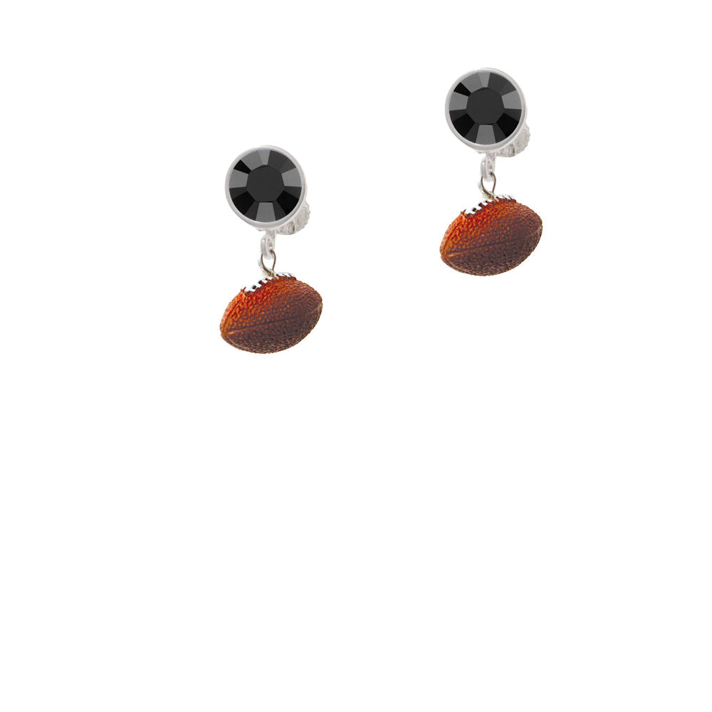 Resin Football Crystal Clip On Earrings Image 3