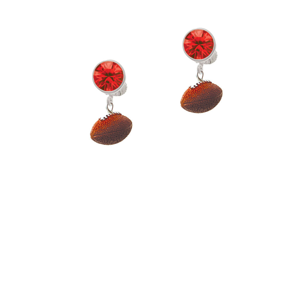 Resin Football Crystal Clip On Earrings Image 4