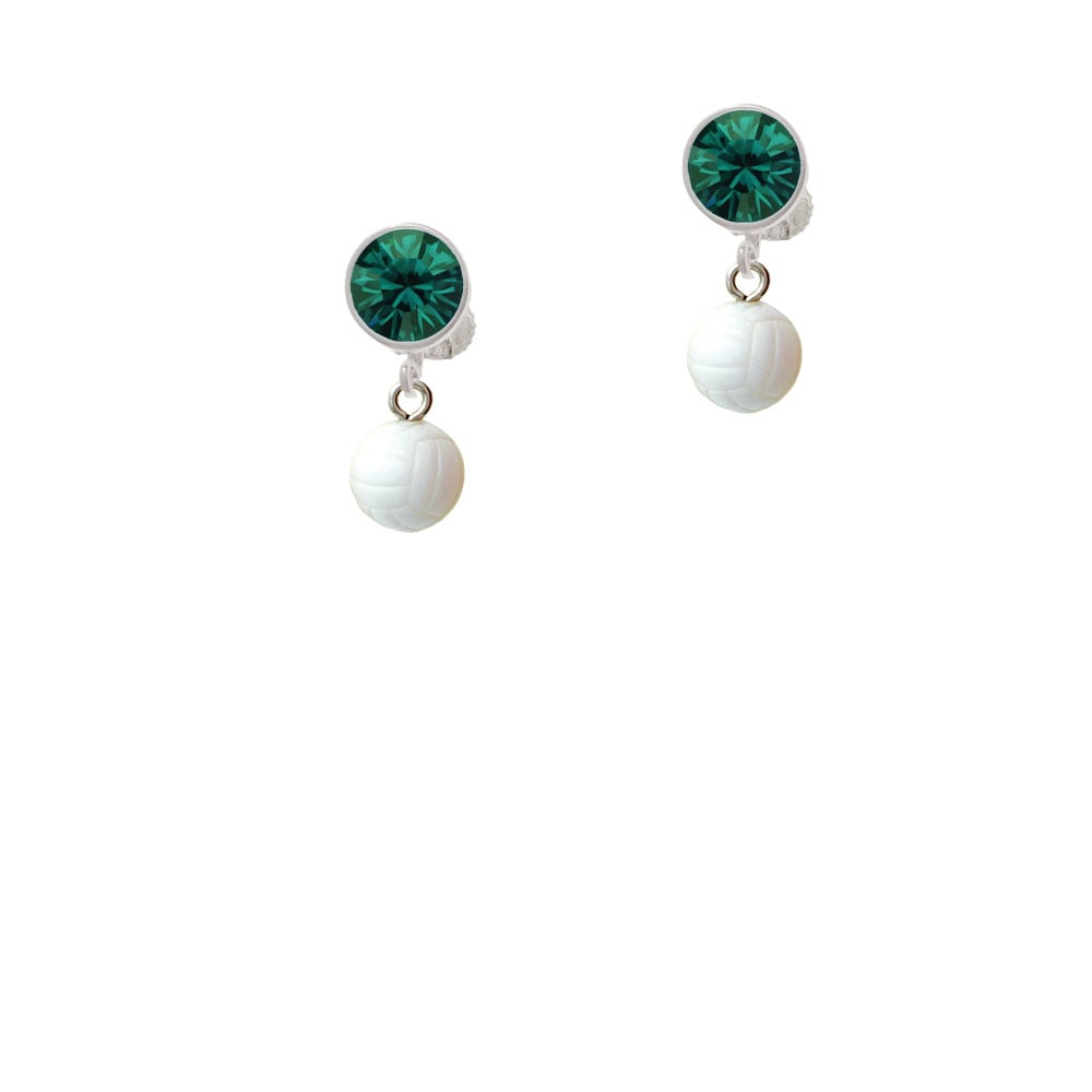 Resin Volleyball Crystal Clip On Earrings Image 6