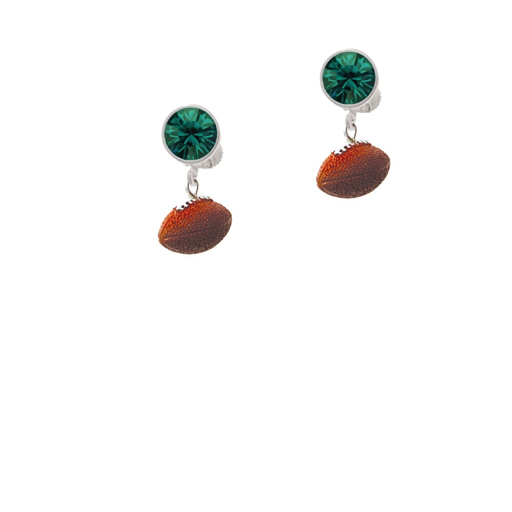 Resin Football Crystal Clip On Earrings Image 6