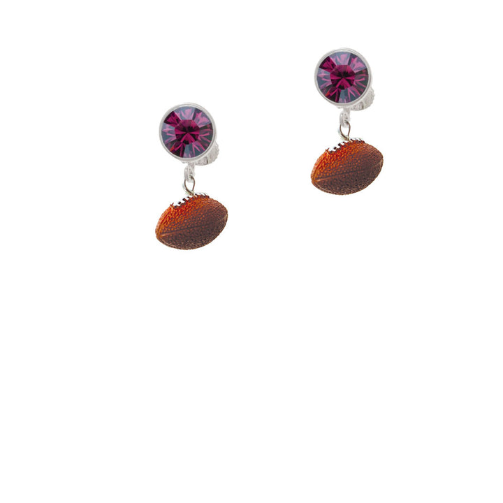 Resin Football Crystal Clip On Earrings Image 8