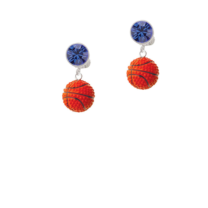 Resin Basketball Crystal Clip On Earrings Image 7