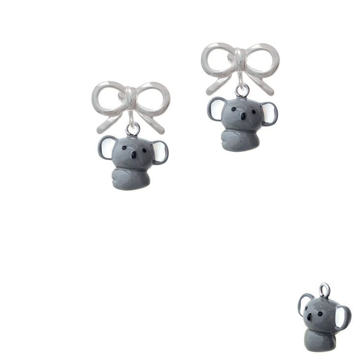 Resin Koala Bear Crystal Clip On Earrings Image 9