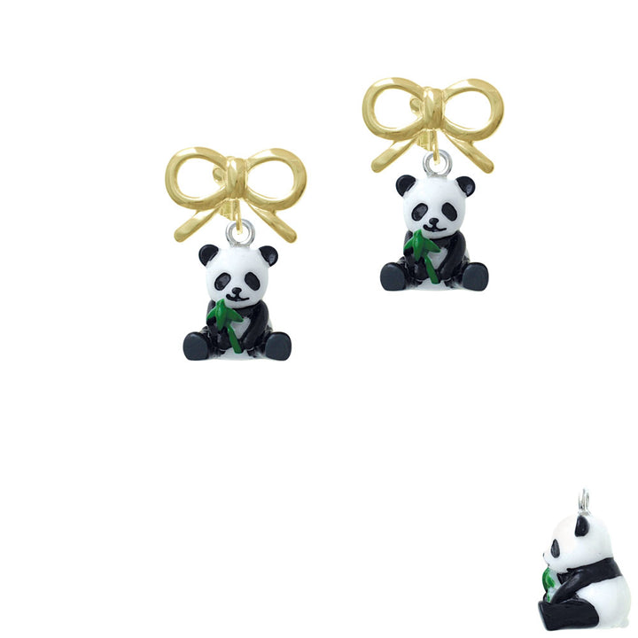 Resin Panda Bear Crystal Clip On Earrings Image 10