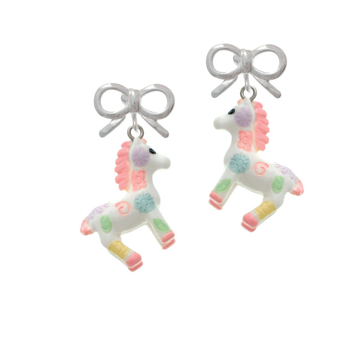 Resin Pastel Paint Pony Crystal Clip On Earrings Image 9