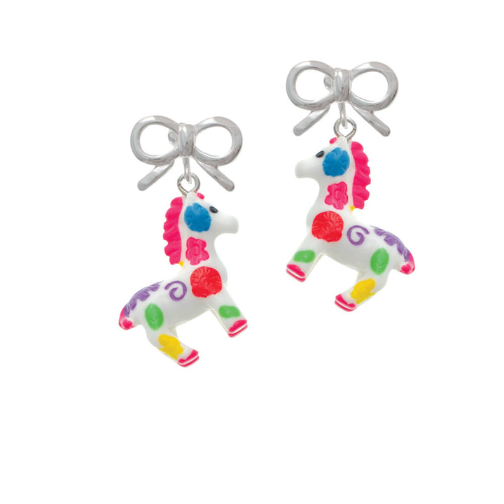 Resin Bright Paint Pony Crystal Clip On Earrings Image 9