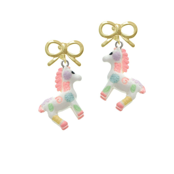 Resin Pastel Paint Pony Crystal Clip On Earrings Image 10