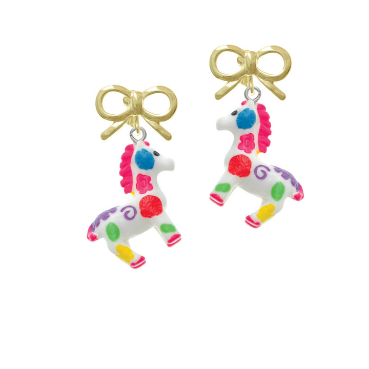 Resin Bright Paint Pony Crystal Clip On Earrings Image 10