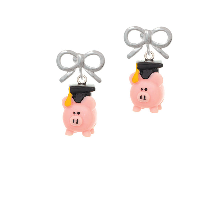 Resin Pink Pig Graduate Crystal Clip On Earrings Image 9