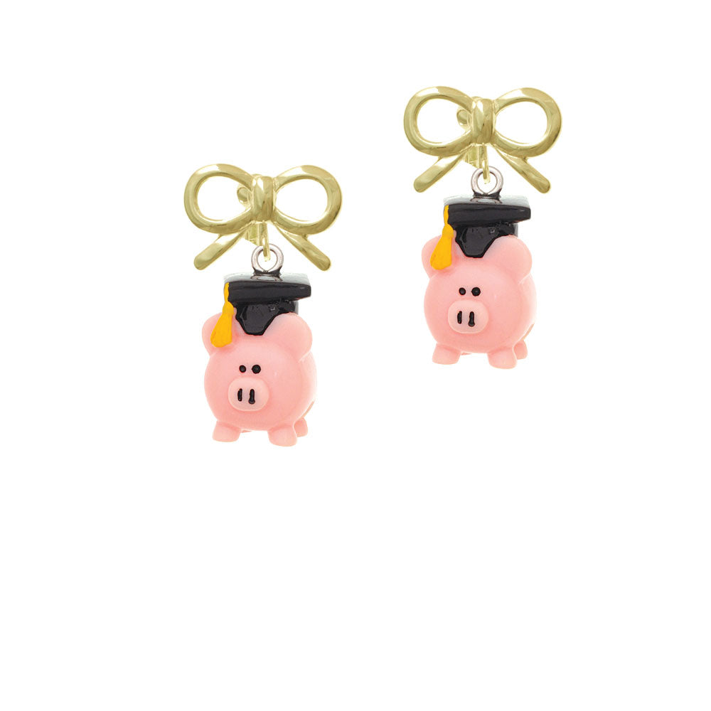 Resin Pink Pig Graduate Crystal Clip On Earrings Image 10