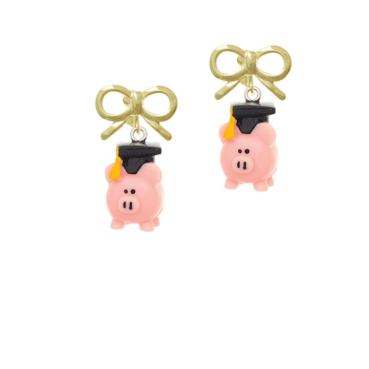 Resin Pink Pig Graduate Crystal Clip On Earrings Image 10