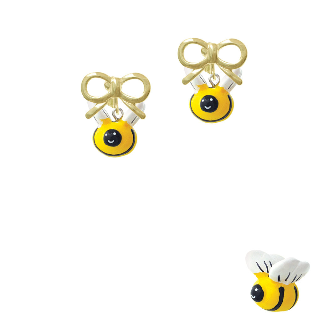 Resin Bumble Bee Crystal Clip On Earrings Image 10