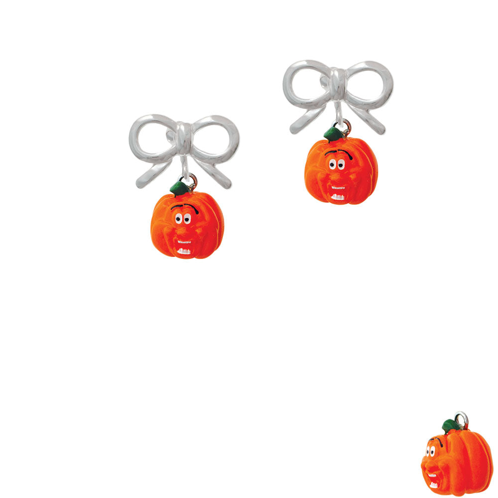 Resin Funny Ahh! Pumpkin Crystal Clip On Earrings Image 9