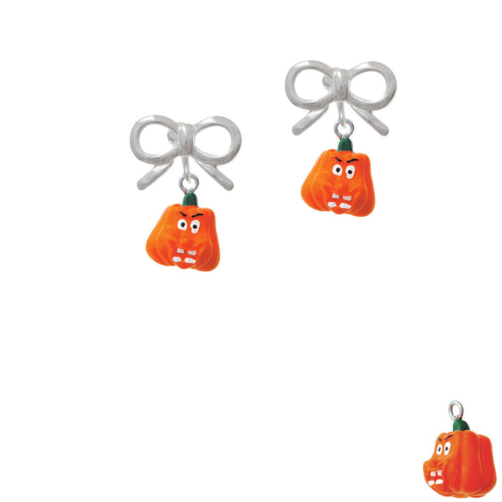 Resin Funny Boo! Pumpkin Crystal Clip On Earrings Image 9