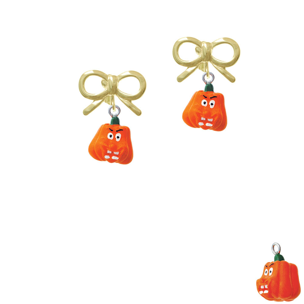 Resin Funny Boo! Pumpkin Crystal Clip On Earrings Image 10