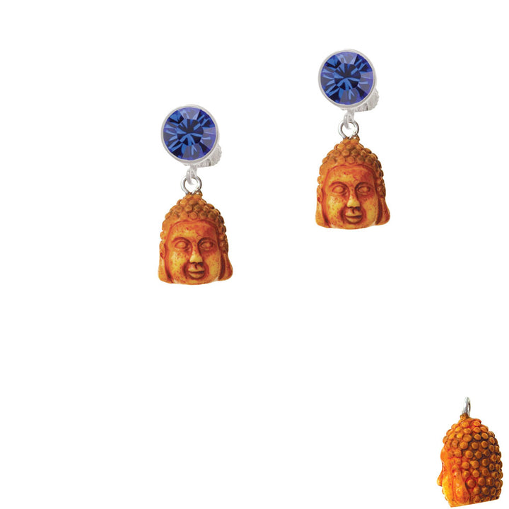 Resin Buddha Head Crystal Clip On Earrings Image 7