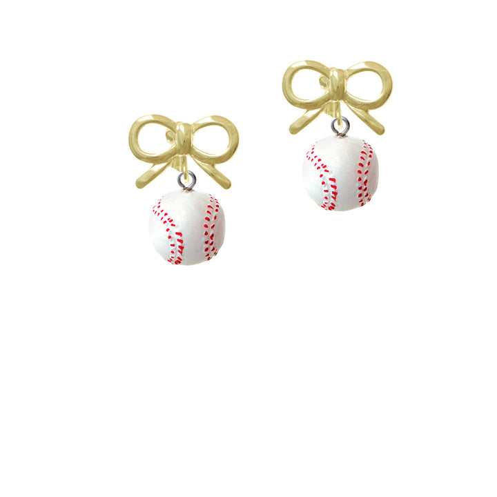 Resin 1/2" Baseball Crystal Clip On Earrings Image 10