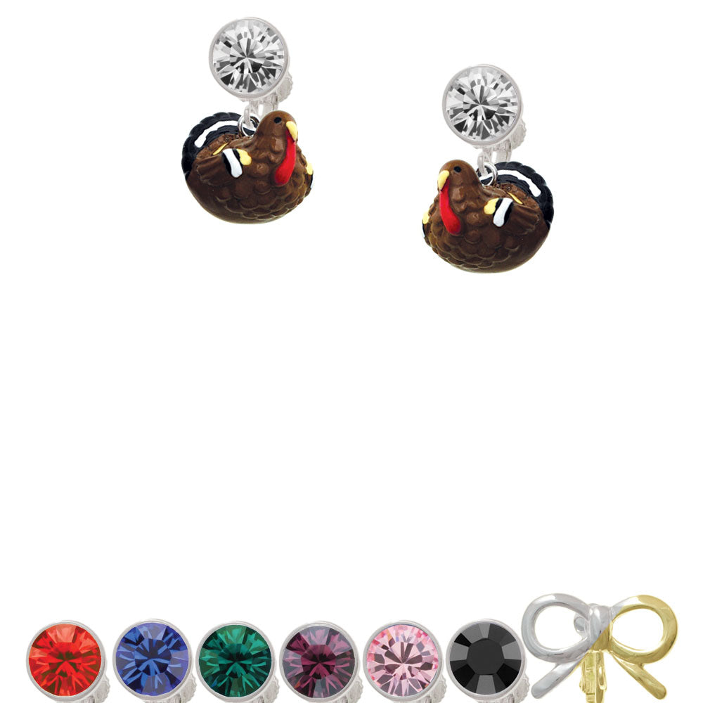 Resin Turkey Crystal Clip On Earrings Image 1