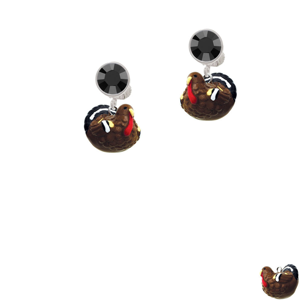 Resin Turkey Crystal Clip On Earrings Image 3