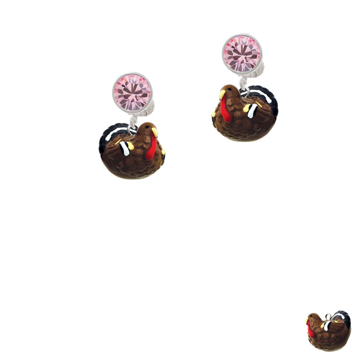 Resin Turkey Crystal Clip On Earrings Image 4