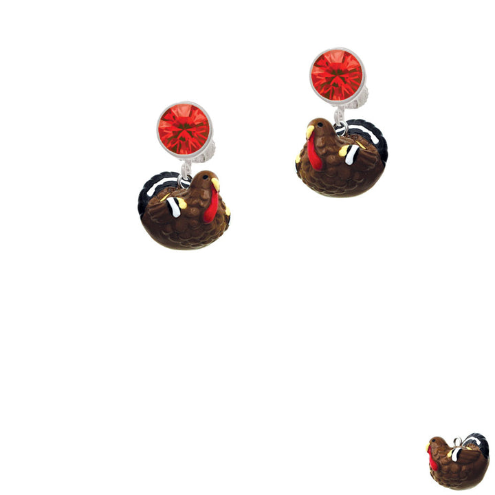 Resin Turkey Crystal Clip On Earrings Image 4