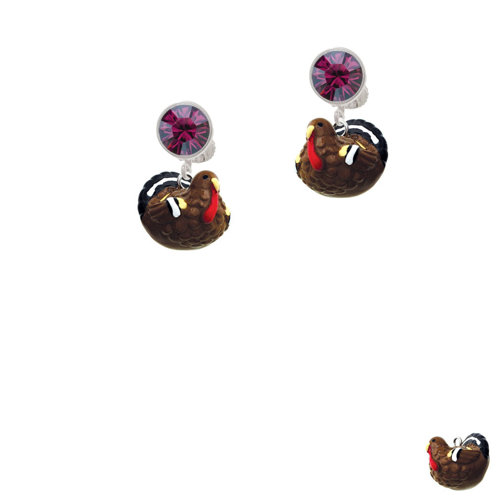 Resin Turkey Crystal Clip On Earrings Image 8