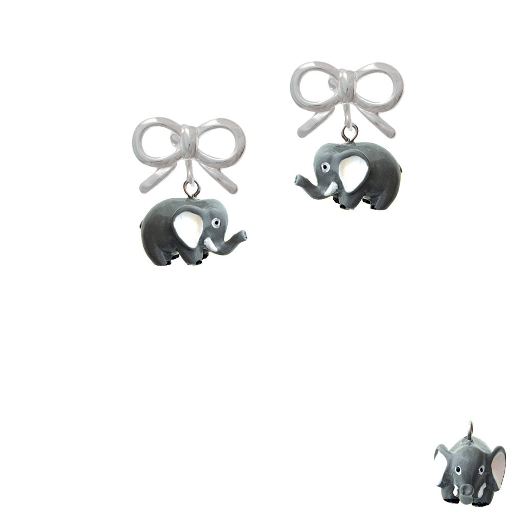 Resin Elephant Crystal Clip On Earrings Image 9