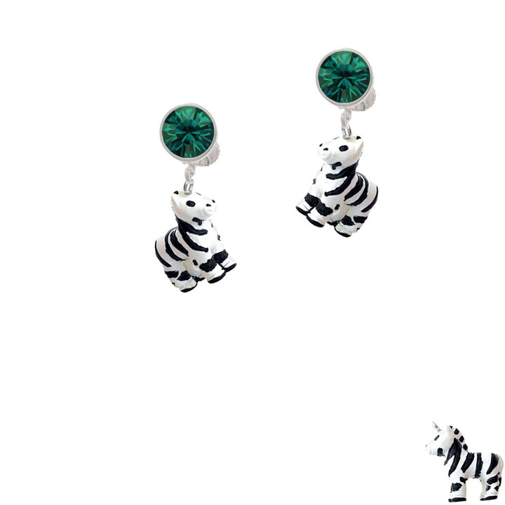 Resin Zebra Crystal Clip On Earrings Image 6