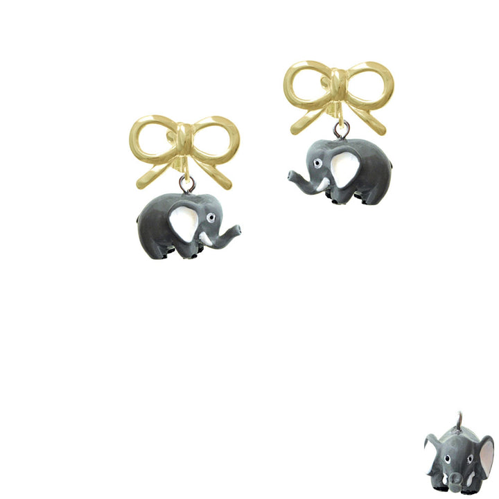 Resin Elephant Crystal Clip On Earrings Image 10