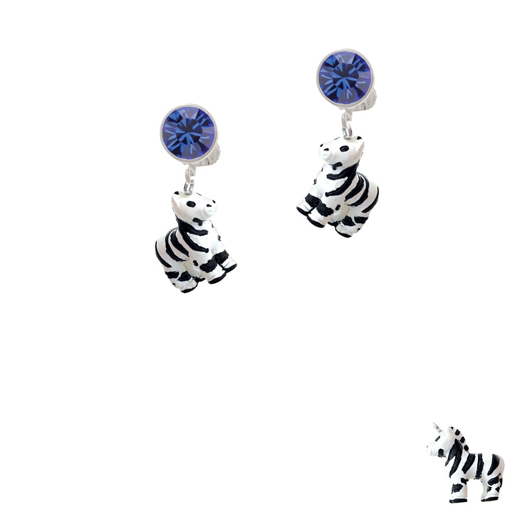 Resin Zebra Crystal Clip On Earrings Image 7