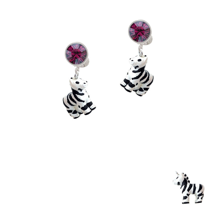 Resin Zebra Crystal Clip On Earrings Image 8