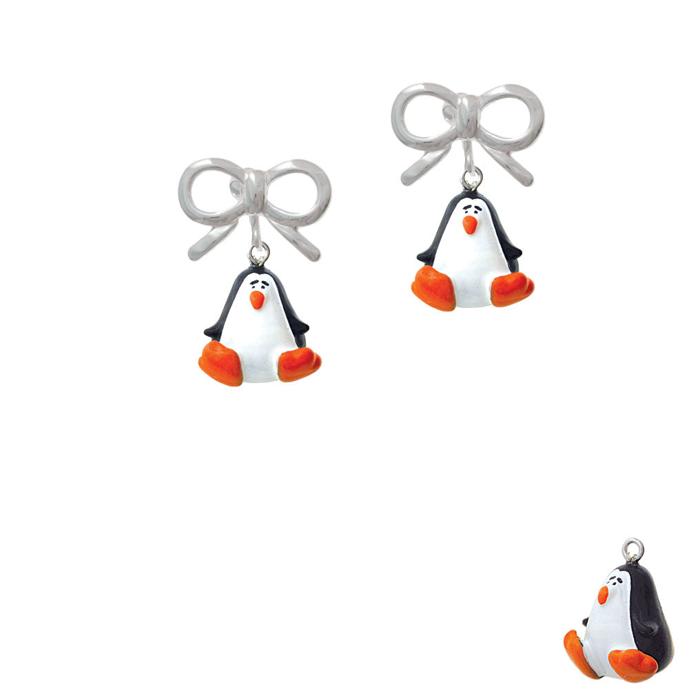 Resin Penguin Crystal Clip On Earrings Image 9