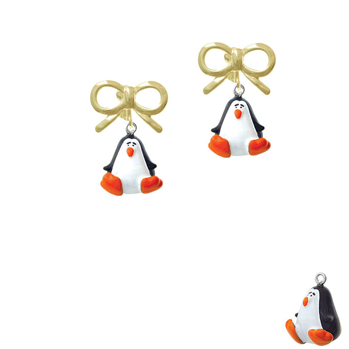 Resin Penguin Crystal Clip On Earrings Image 10