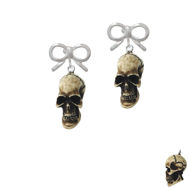 Resin Skull Crystal Clip On Earrings Image 9