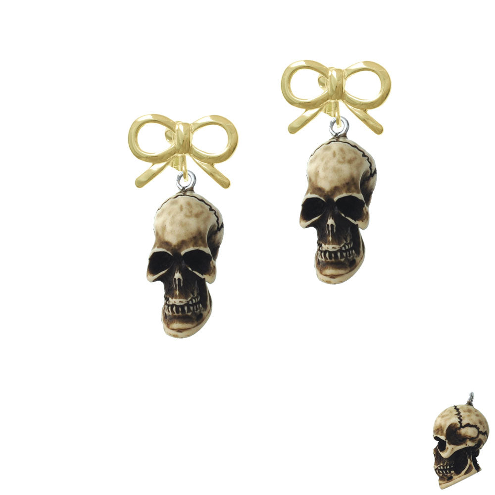 Resin Skull Crystal Clip On Earrings Image 10