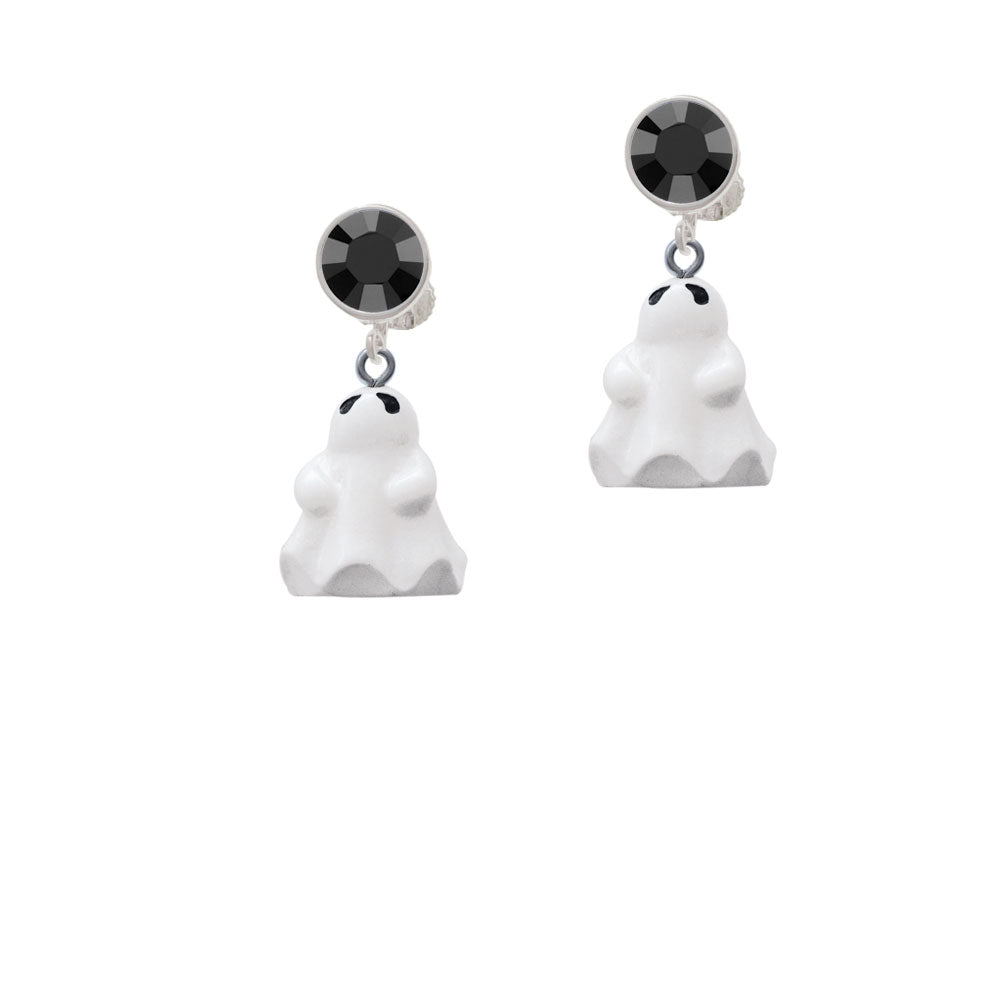 Resin Ghost Crystal Clip On Earrings Image 3