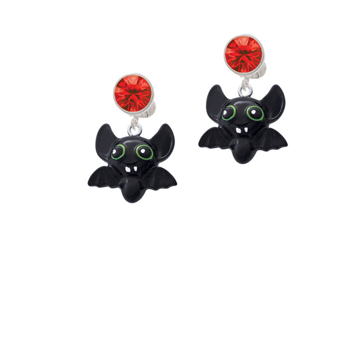 Resin Bat Buddy Crystal Clip On Earrings Image 4