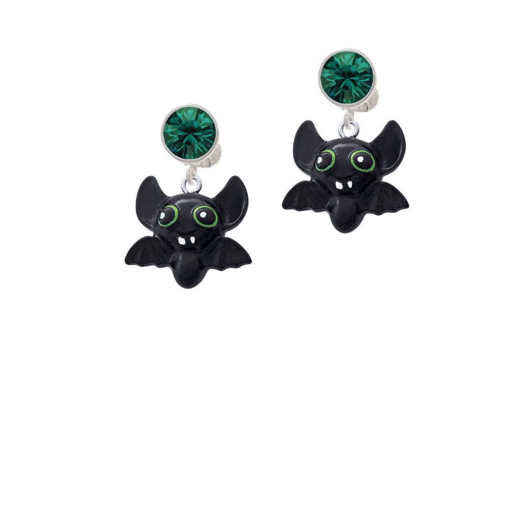 Resin Bat Buddy Crystal Clip On Earrings Image 6