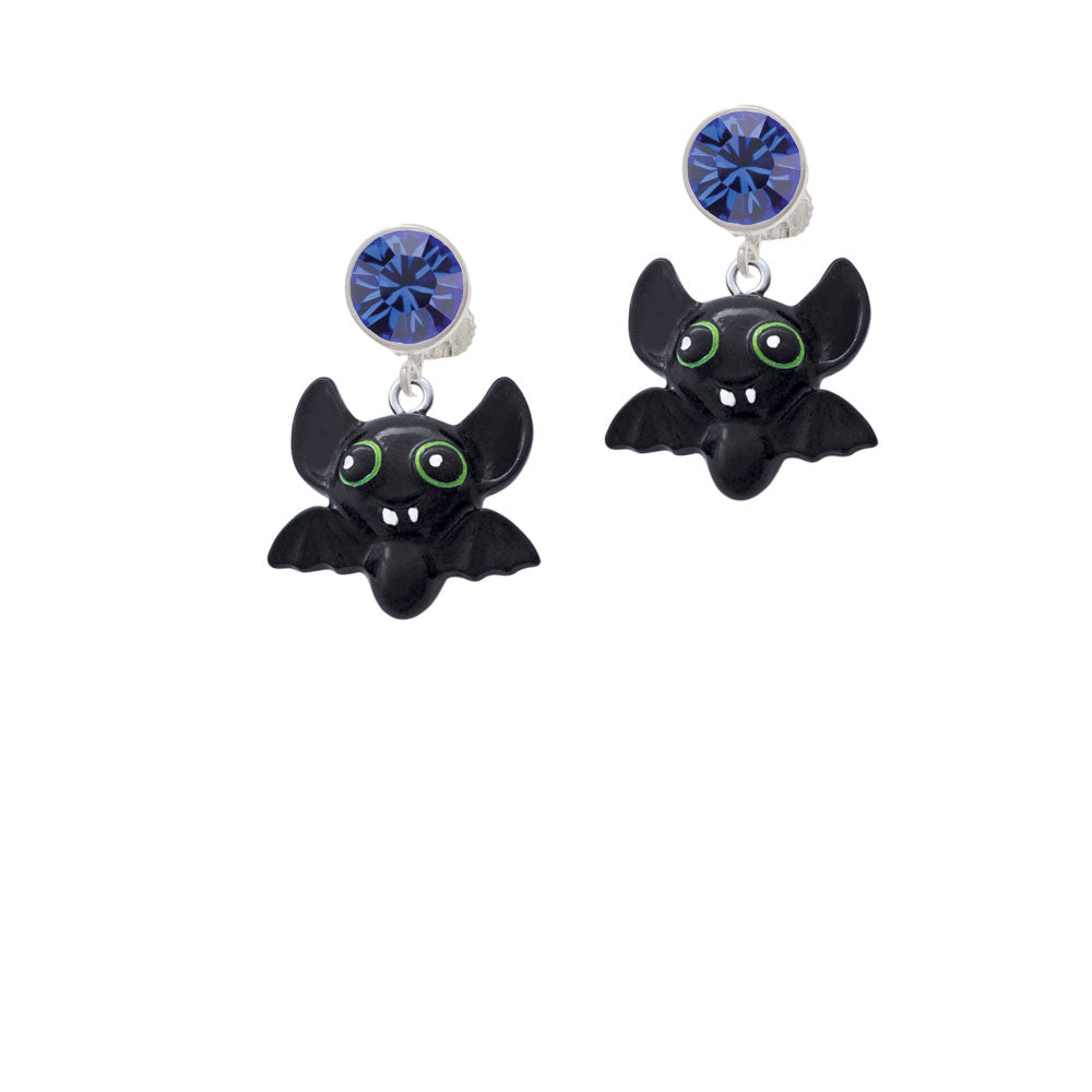 Resin Bat Buddy Crystal Clip On Earrings Image 7