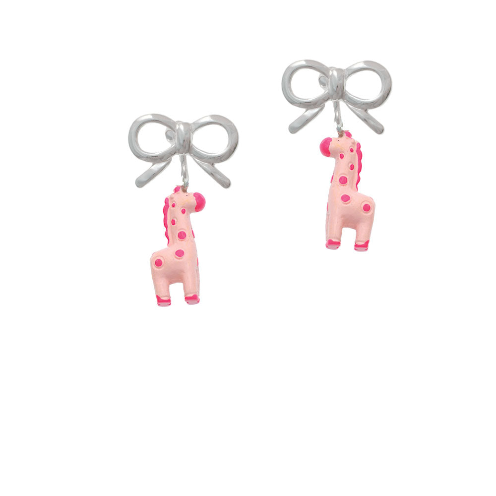 Resin Pink Geronimo the Giraffe Crystal Clip On Earrings Image 9