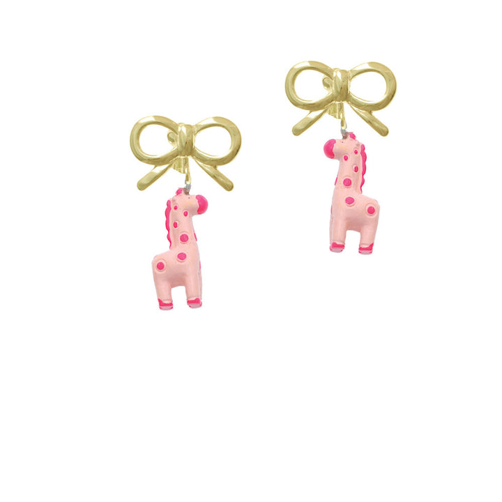 Resin Pink Geronimo the Giraffe Crystal Clip On Earrings Image 10