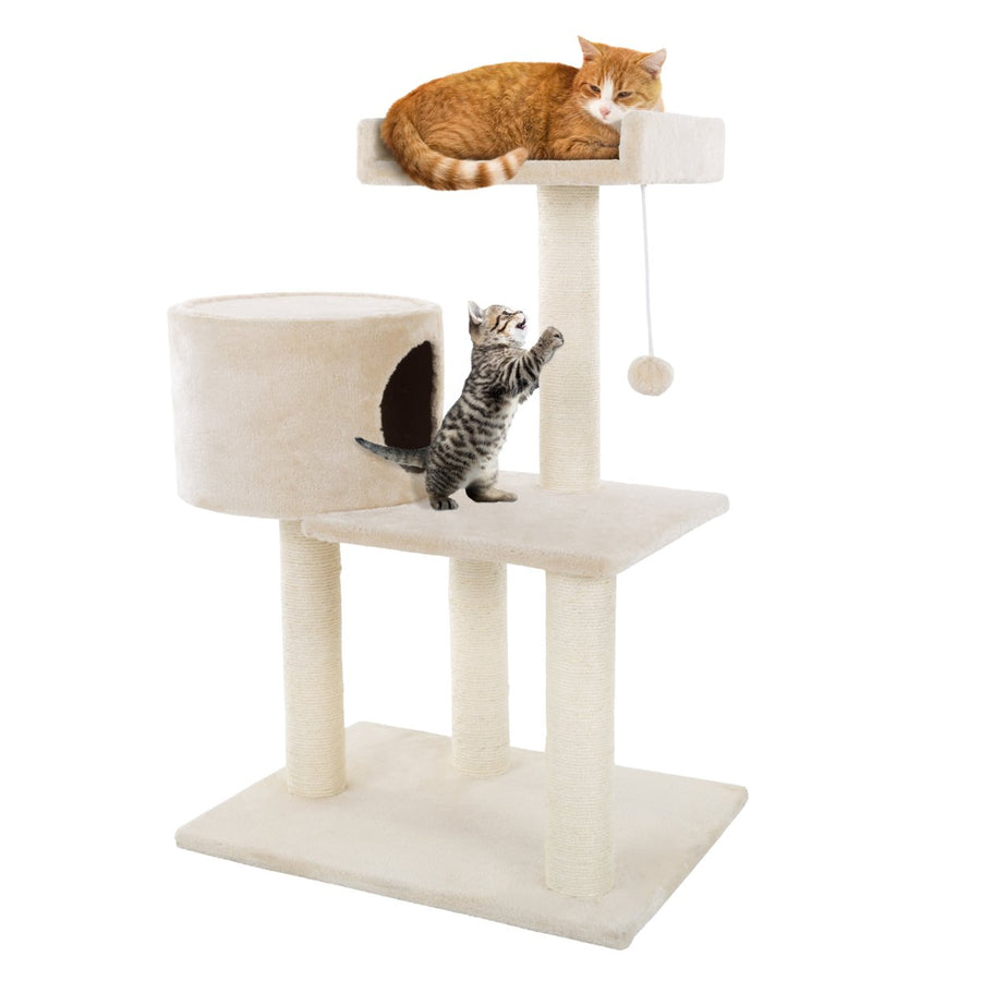 PETMAKER Cat Tree Tower Condo 31 Inches 3 Levels with Scratching Posts and Cave Image 1