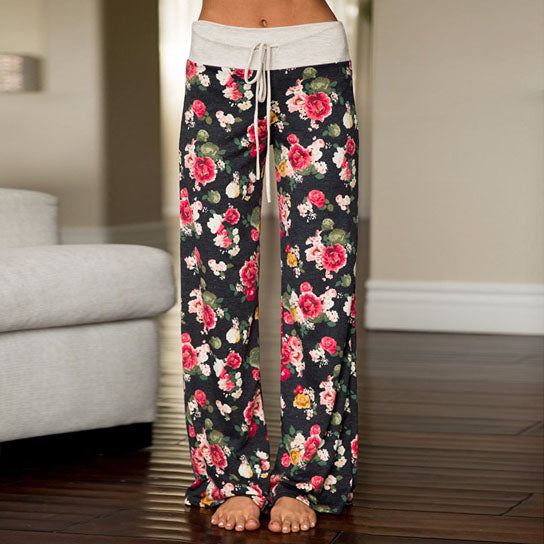 Loose Fit Floral Pants Image 1