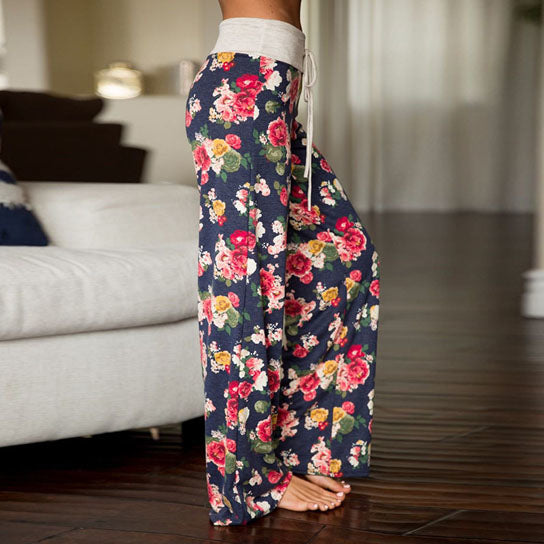 Loose Fit Floral Pants Image 3