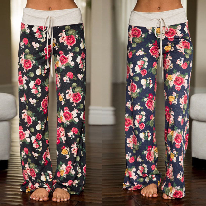 Loose Fit Floral Pants Image 4