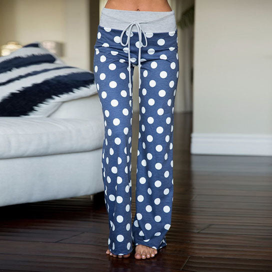 Polkdot Print Wide Leg Pants Image 1